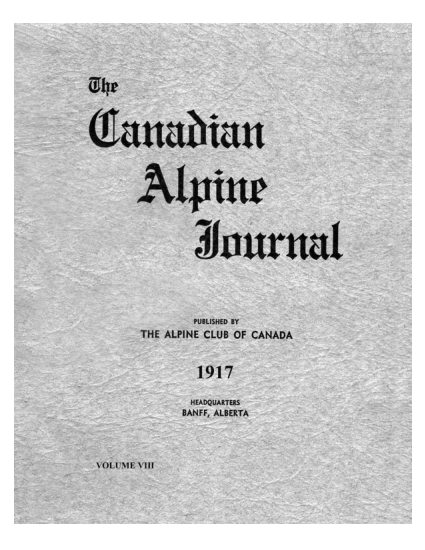 Canadian Alpine Journal 1917 cover